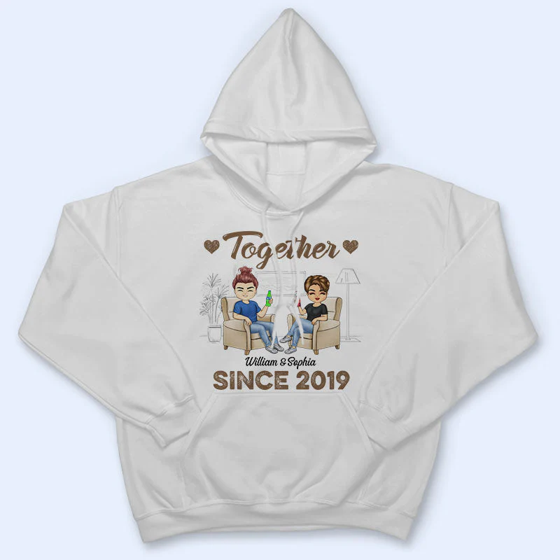 Together Since Husband Wife - Gift For Couples - Personalized Custom T Shirt - Image 4