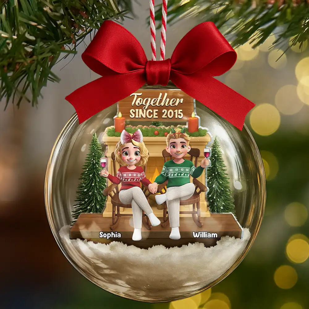 Together Since - Personalized 3D Acrylic Ball Ornament - Image 6