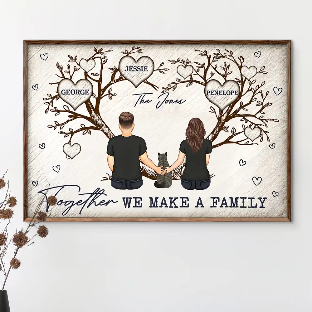 Together We Make A Family Young Parents With Pet - Personalized Poster - Image 2