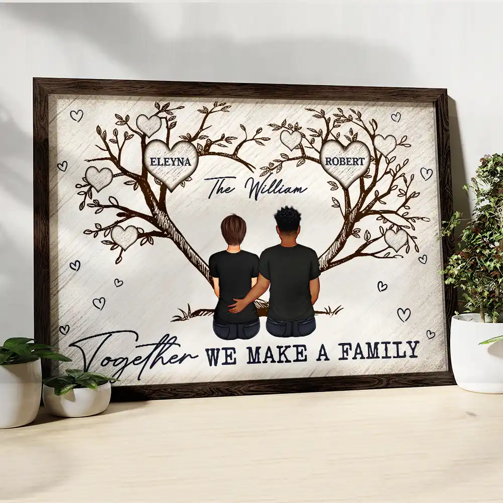Together We Make A Family Young Parents With Pet - Personalized Poster - Image 3