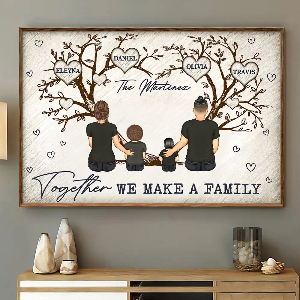 Together We Make A Family Young Parents With Pet - Personalized Poster - Image 4