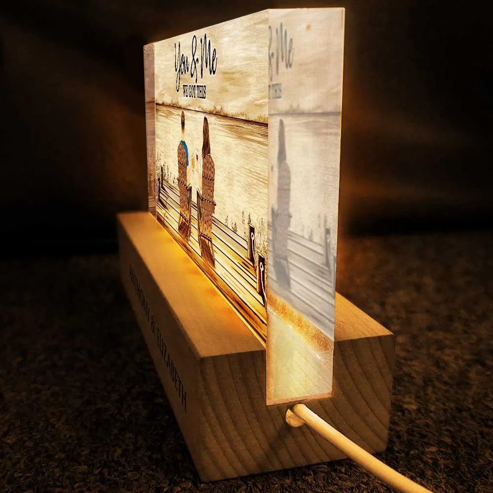 Together You And Me We Got This - Personalized Rectangle LED Light - Image 4
