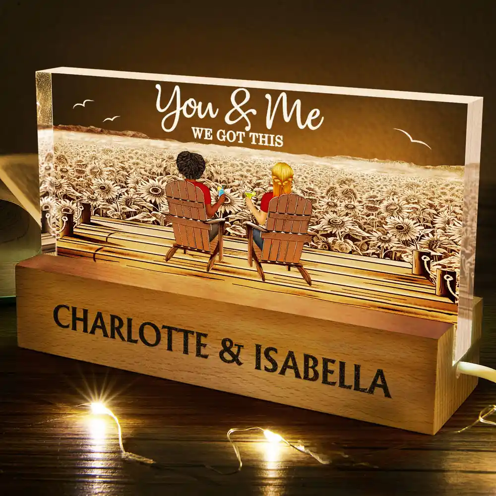 Together You And Me We Got This - Personalized Rectangle LED Light - Image 5