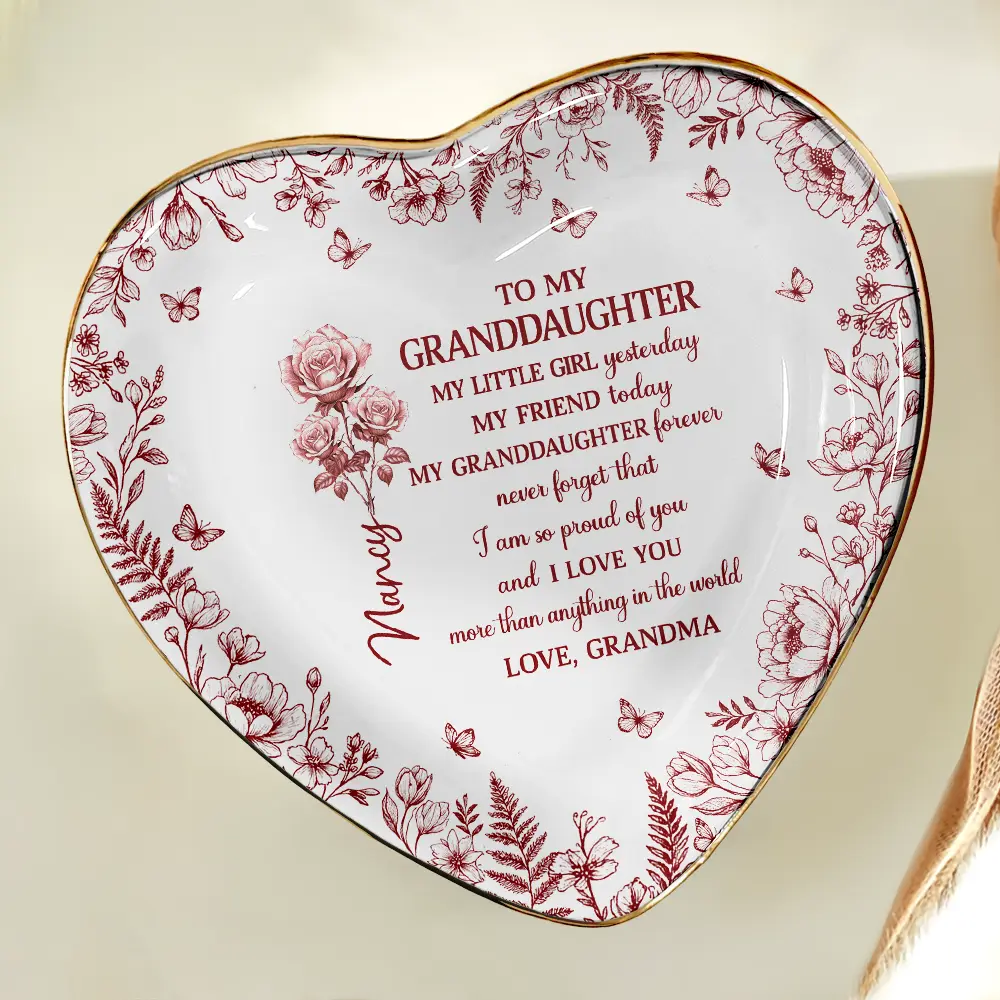 Toile Birth Flower My Daughter Forever - Personalized Ring Dish - Image 5