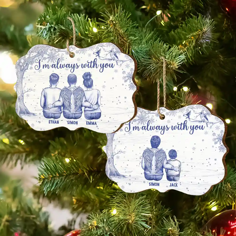 Toile De Jouy Angel Always With You - Personalized Custom Shaped Wooden Ornament - Image 6