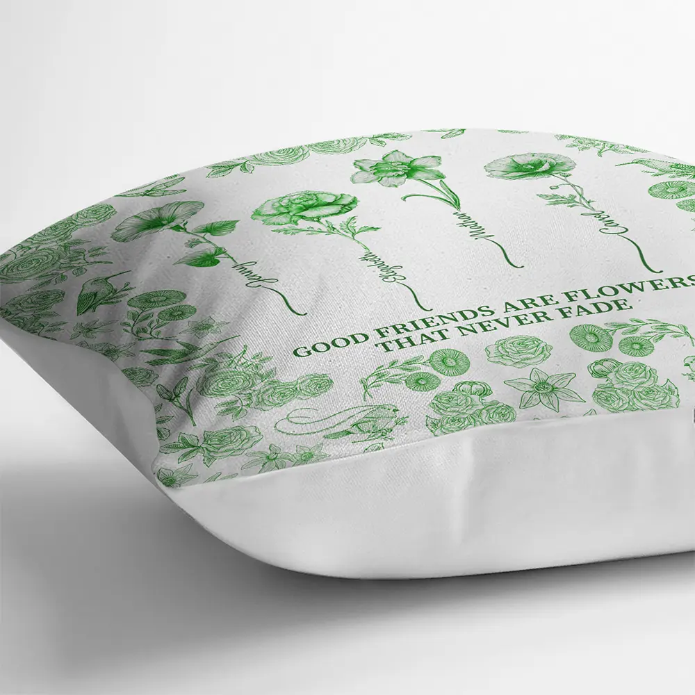 Toile De Jouy Birth Flower Grow An Old Friend - Personalized Pillow - Image 3