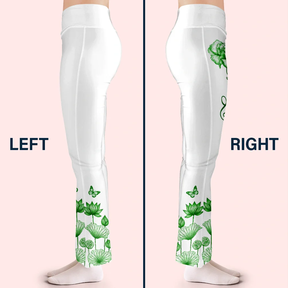 Toile De Jouy Birth Month Flower - Personalized Leggings - Image 4