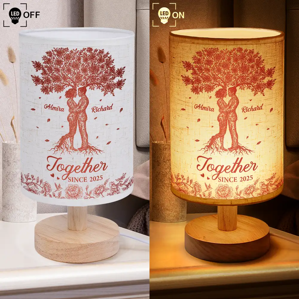 Toile De Jouy Couple You And Me We Got This - Personalized Fabric Lamp - Image 4
