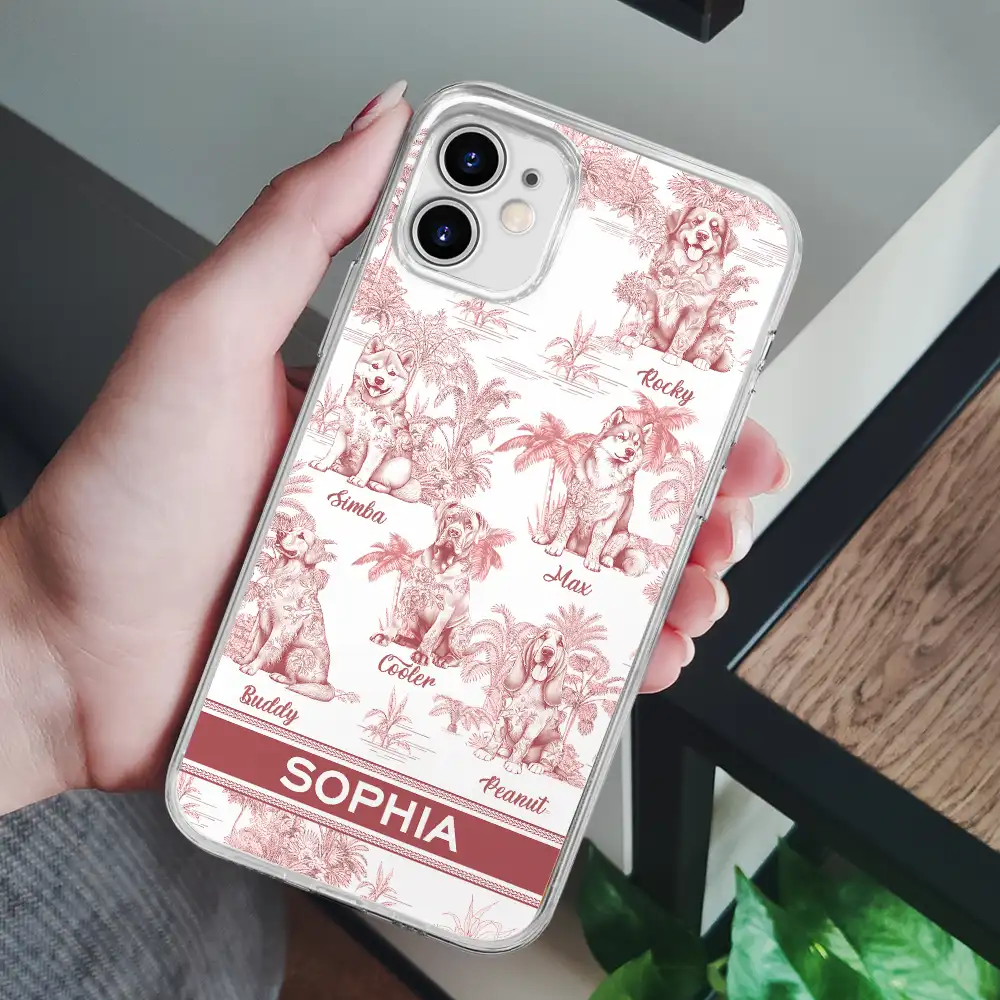 Toile De Jouy Dog Mom - Personalized Clear Phone Case - Image 6