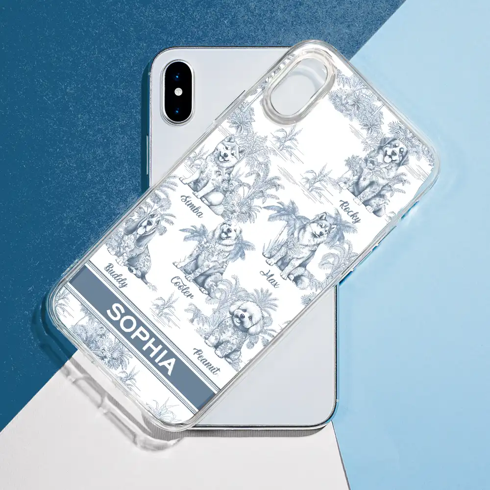 Toile De Jouy Dog Mom - Personalized Clear Phone Case - Image 7