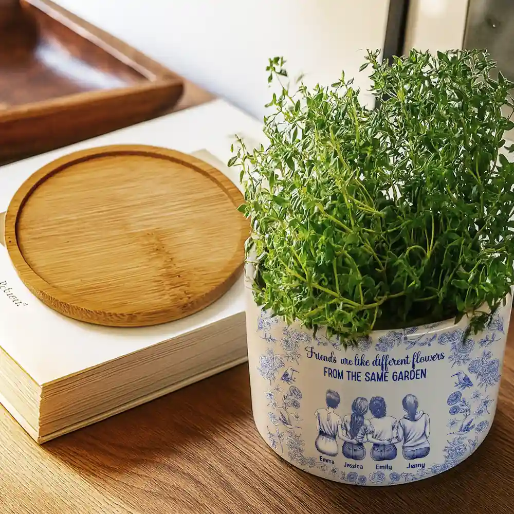 Toile De Jouy Grow An Old Friend - Personalized Ceramic Plant Pot - Image 3