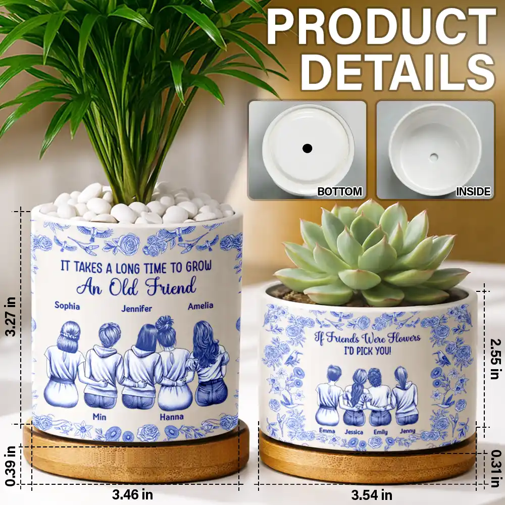 Toile De Jouy Grow An Old Friend - Personalized Ceramic Plant Pot - Image 5