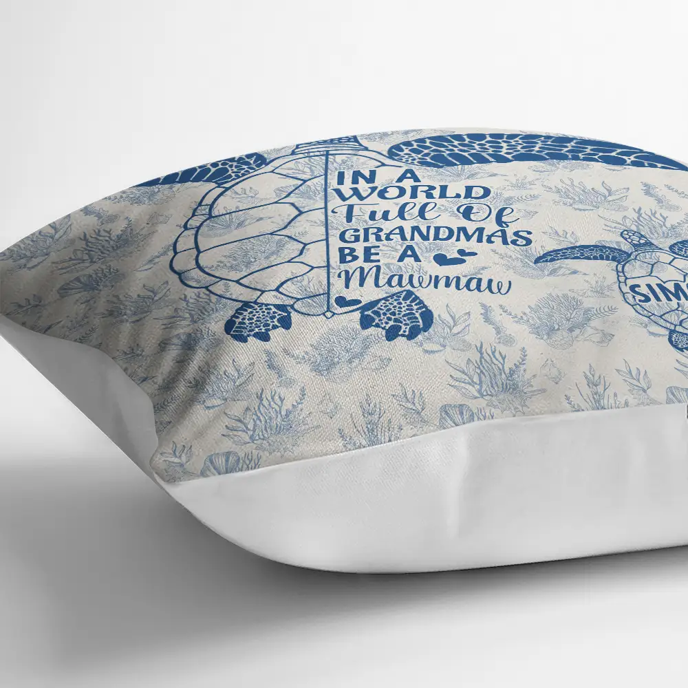 Toile De Jouy World Full Of Grandmas - Personalized Pillow - Image 3