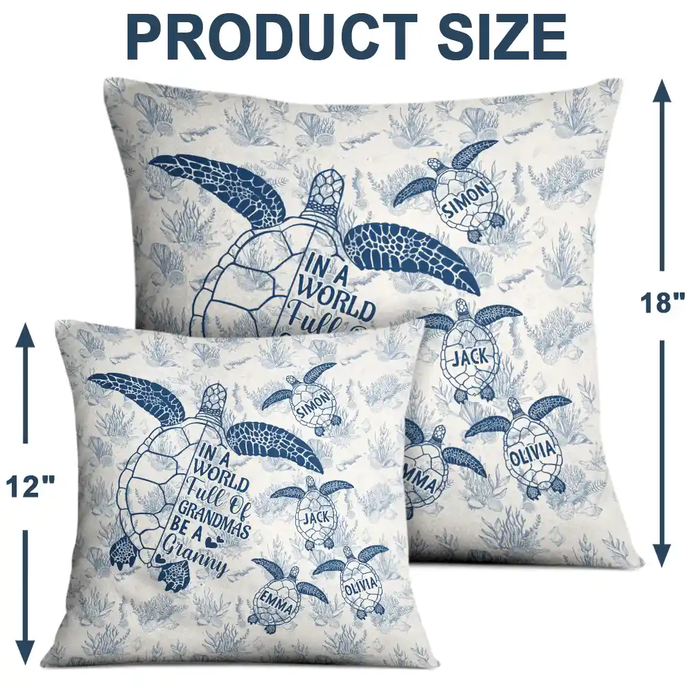 Toile De Jouy World Full Of Grandmas - Personalized Pillow - Image 4