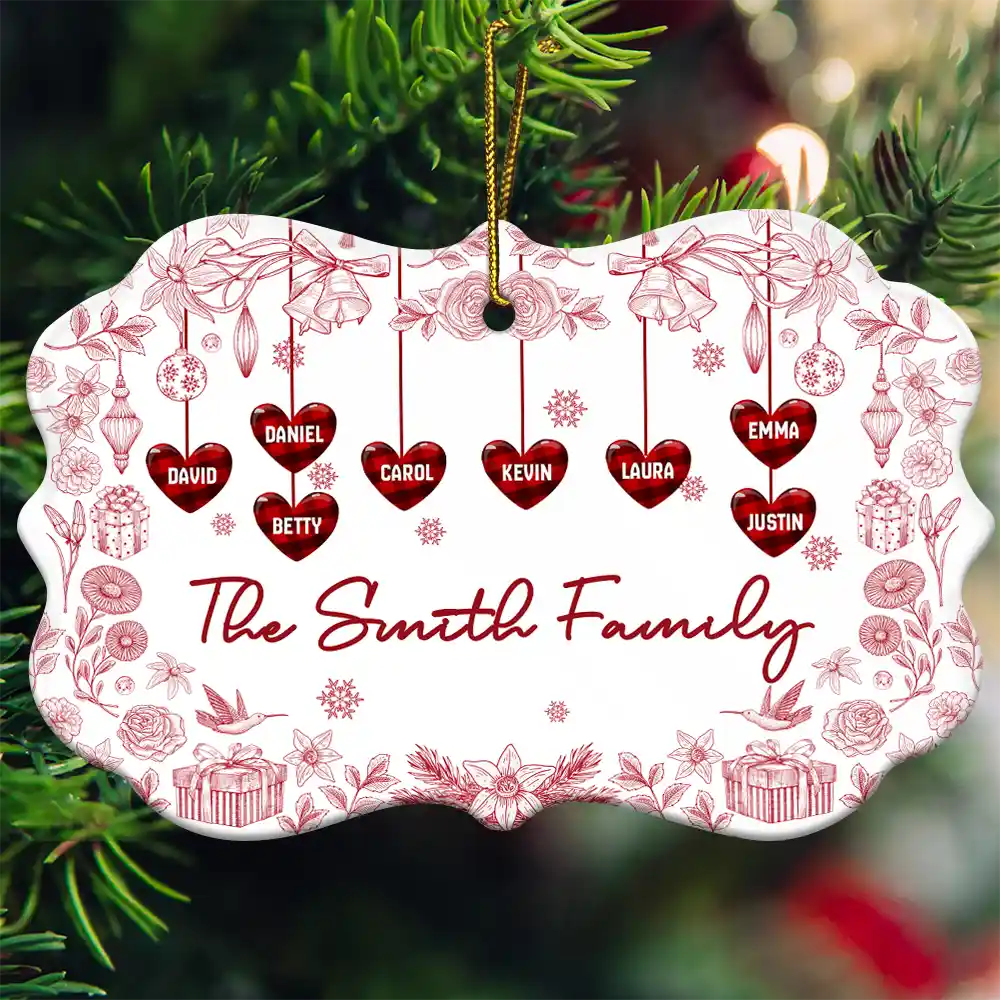 Toile Family - Personalized Medallion Ceramic Ornament - Image 3