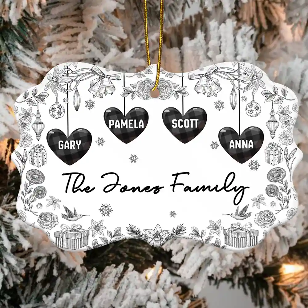 Toile Family - Personalized Medallion Ceramic Ornament - Image 4