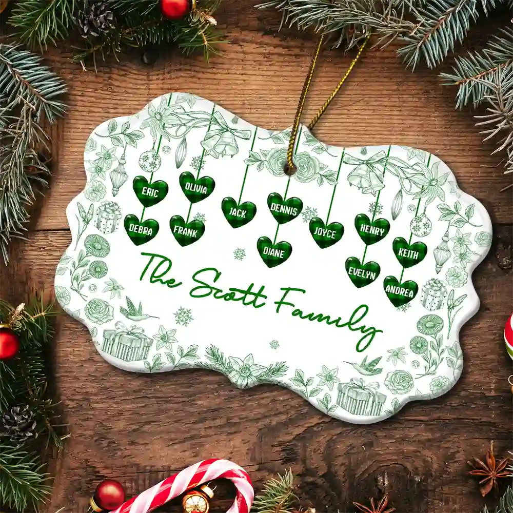 Toile Family - Personalized Medallion Ceramic Ornament - Image 5