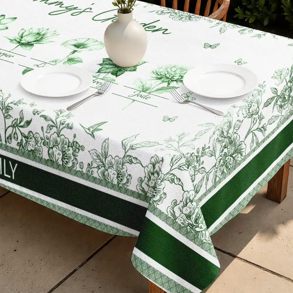Toile Grandma Flower Garden - Personalized Tablecloth - Image 2