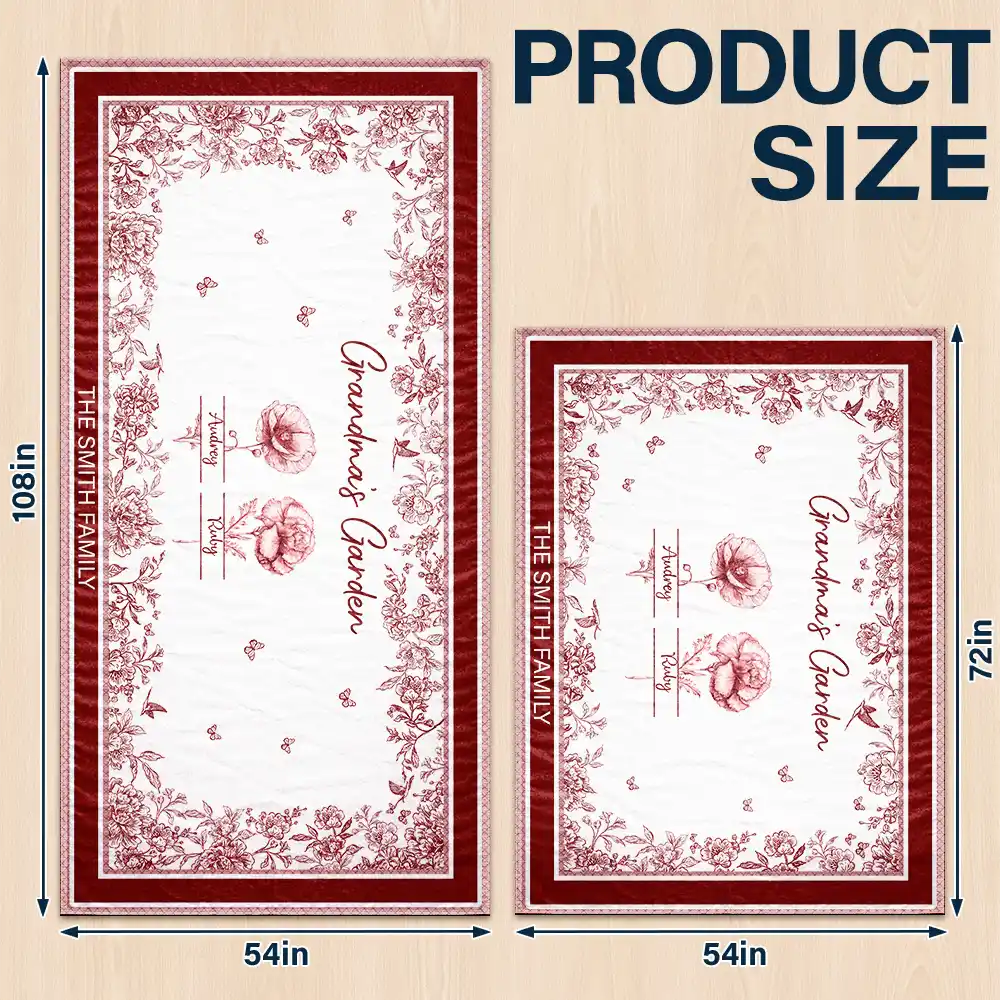 Toile Grandma Flower Garden - Personalized Tablecloth - Image 3