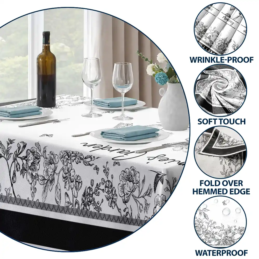 Toile Grandma Flower Garden - Personalized Tablecloth - Image 4