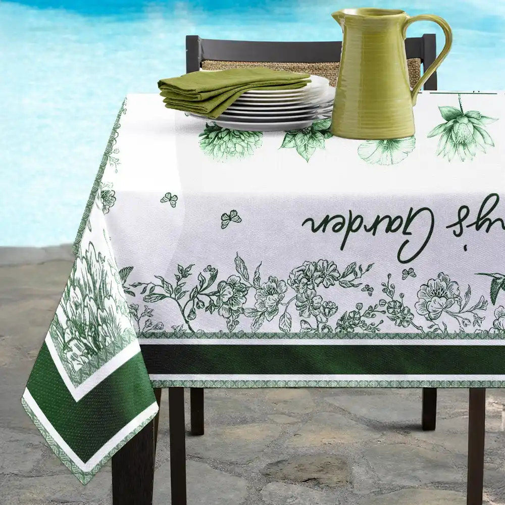 Toile Grandma Flower Garden - Personalized Tablecloth - Image 6