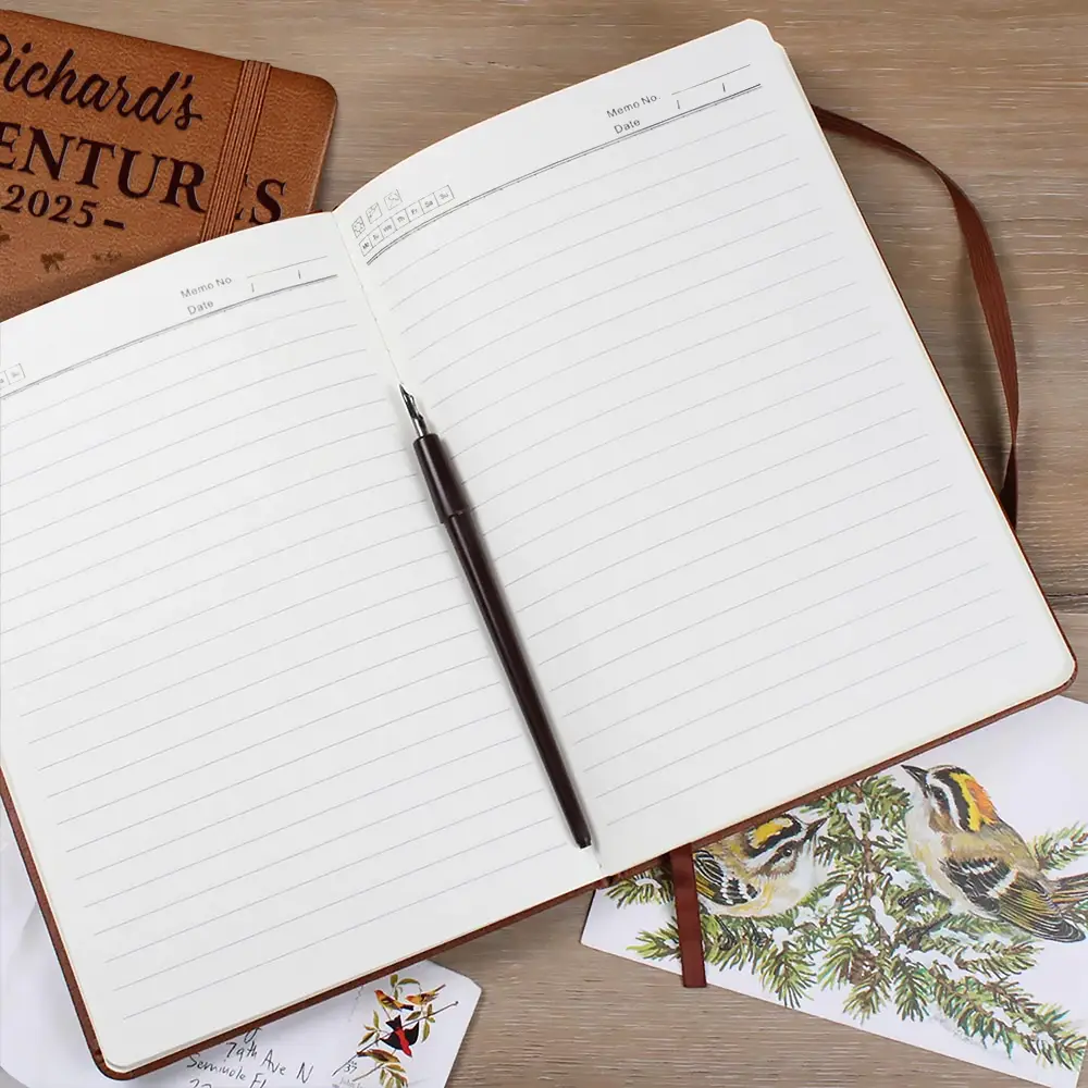 Travel All Around The World - Personalized Leather Journal - Image 2