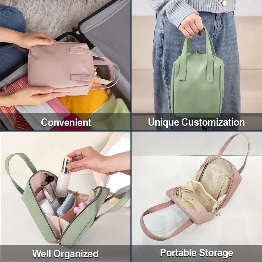 Travel All My Cruise Crap - Personalized Leather Makeup Bag With Handle - Image 6