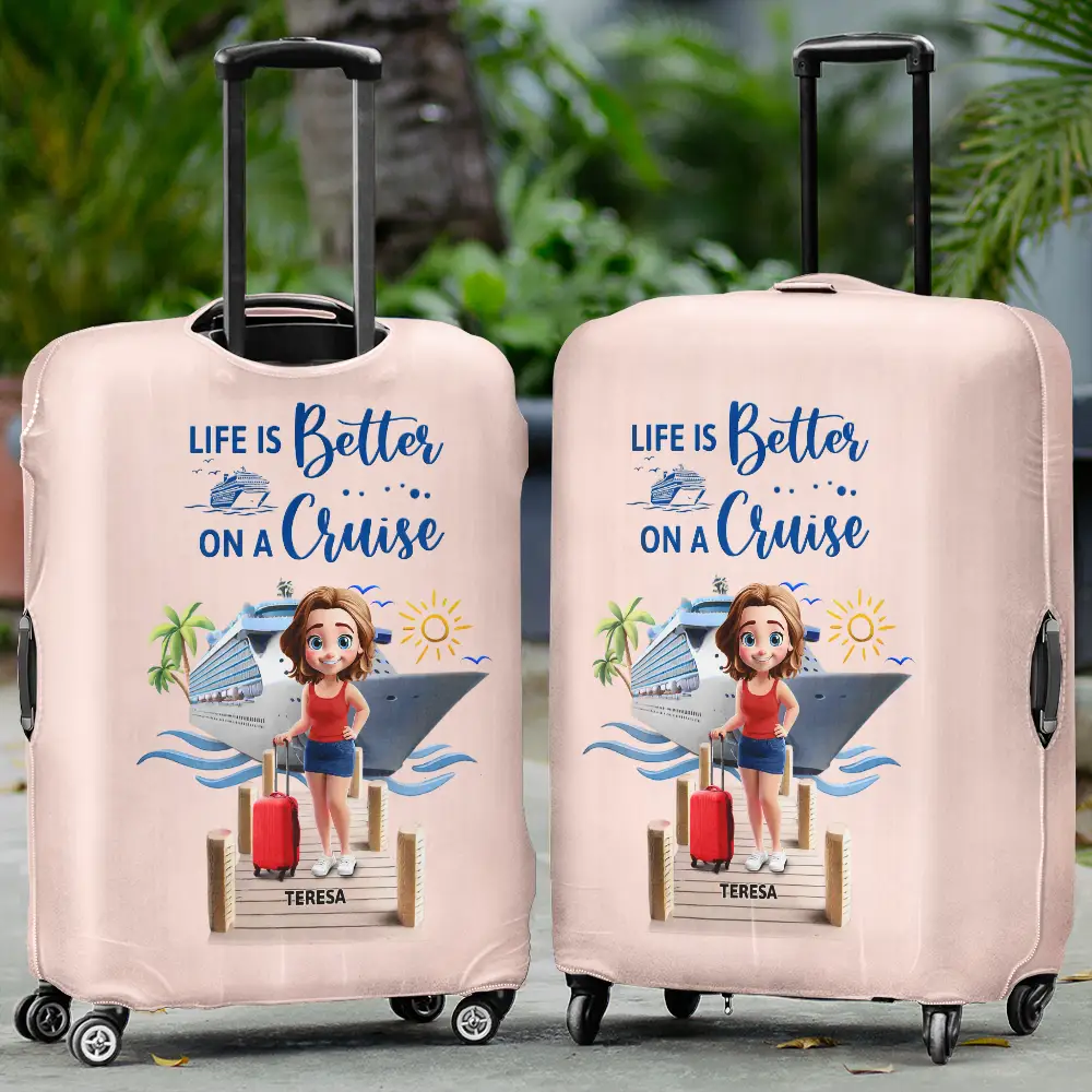 Travel All My Cruise Crap - Personalized Luggage Cover - Image 2