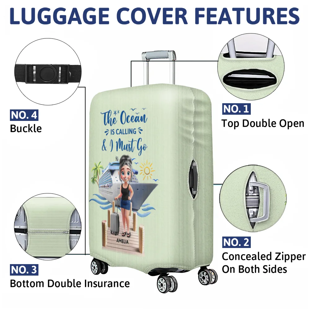 Travel All My Cruise Crap - Personalized Luggage Cover - Image 4