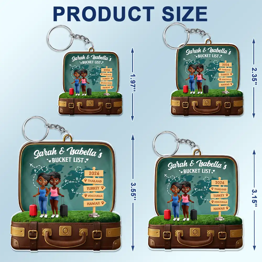 Travel Bucket List - Personalized Acrylic Keychain - Image 5