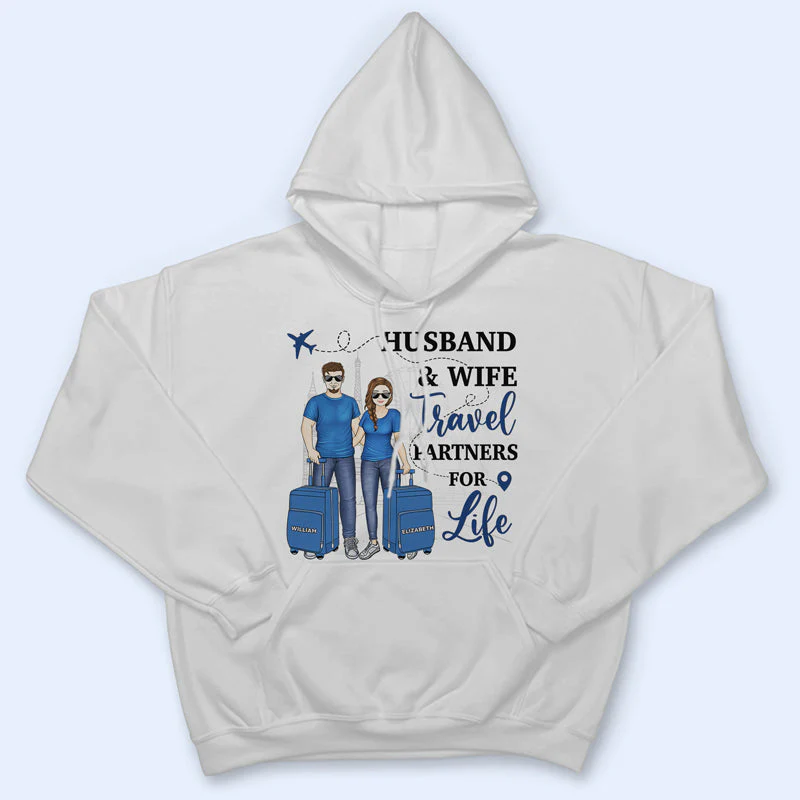 Travel Couple Family And So The Adventure Begins - Gift For Traveling Lovers - Personalized Custom T Shirt - Image 4