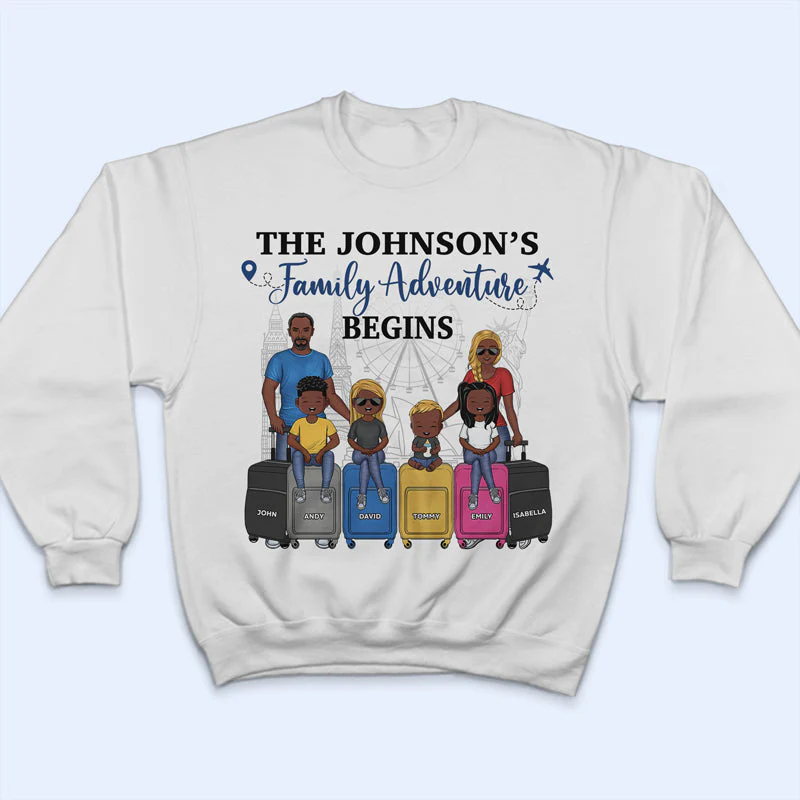 Travel Couple Family And So The Adventure Begins - Gift For Traveling Lovers - Personalized Custom T Shirt - Image 5