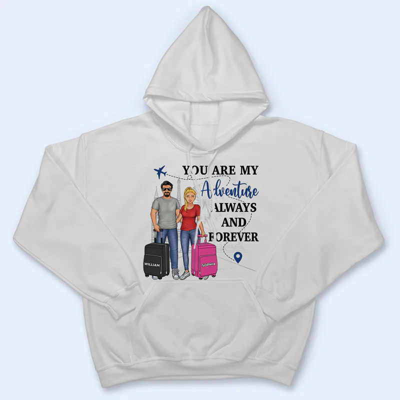 Travel Couple You Are My Adventure Always And Forever - Couple Gift - Personalized Custom T Shirt - Image 4