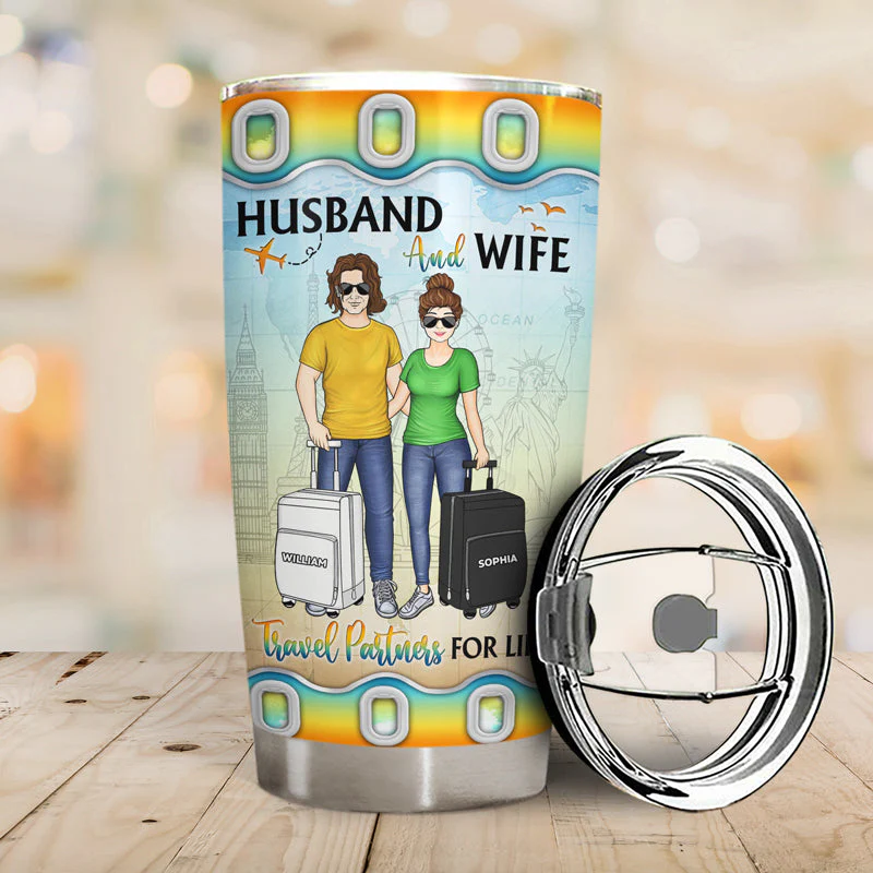 Travel Couple You Are My Adventure Always And Forever - Couple Gift - Personalized Custom Tumbler - Image 2