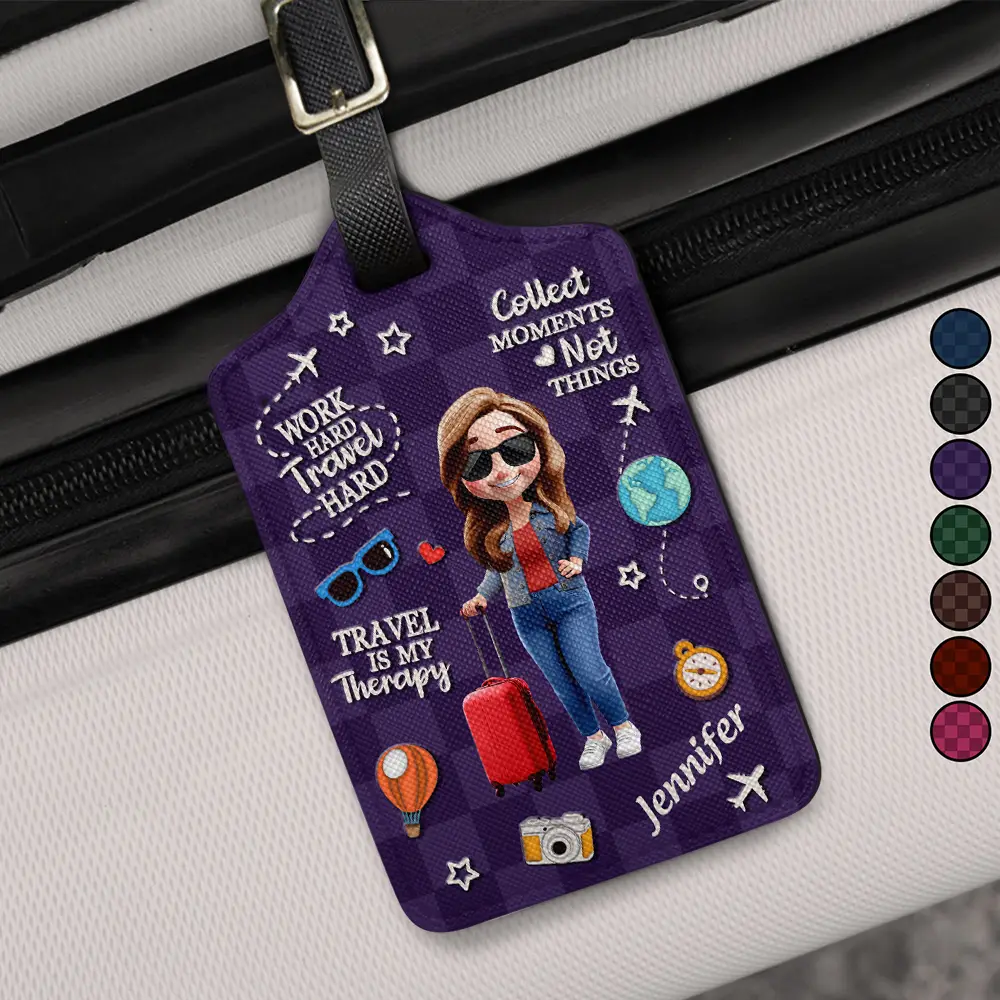 Travel Is My Therapy 3D Effect - Personalized Luggage Tag