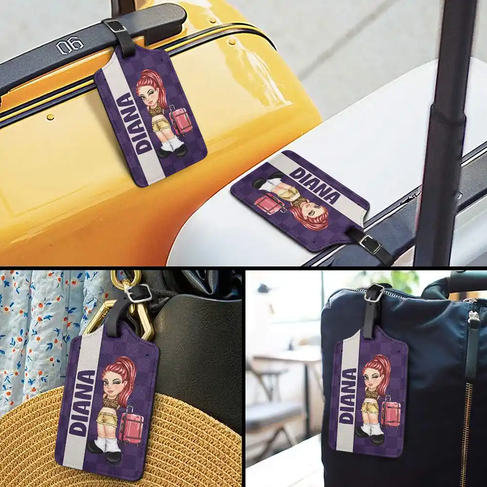 Travel Is My Therapy Travel Lover Y2K - Personalized Luggage Tag - Image 3
