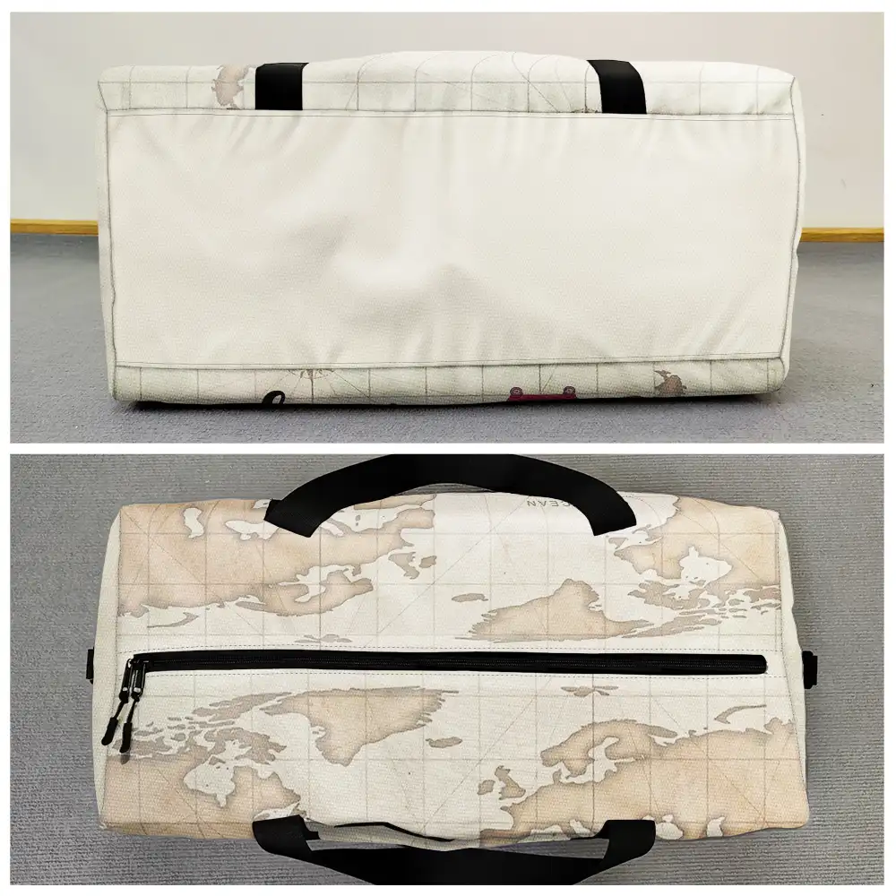 Travel Is My Therapy Vintage World Map - Personalized Duffle Bag - Image 4