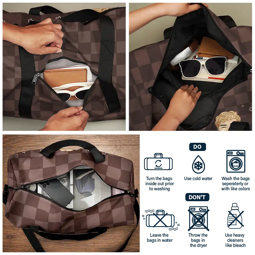 Travel Is My Therapy Work Hard Travel Hard - Personalized Duffle Bag - Image 5