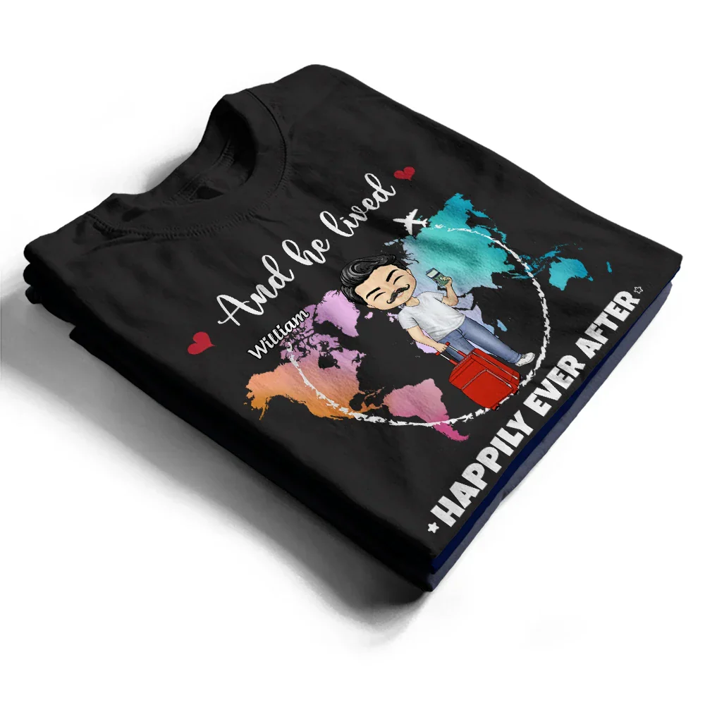 Travel Is My Therapy World Map - Personalized T Shirt - Image 2