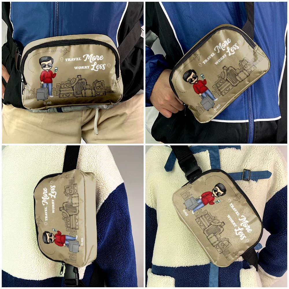 Travel More Worry Less - Personalized Crossbody Belt Bag - Image 5