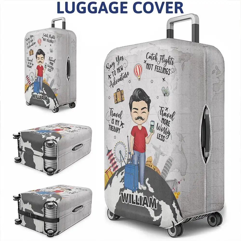 Travel More Worry Less - Personalized Luggage Cover - Image 3