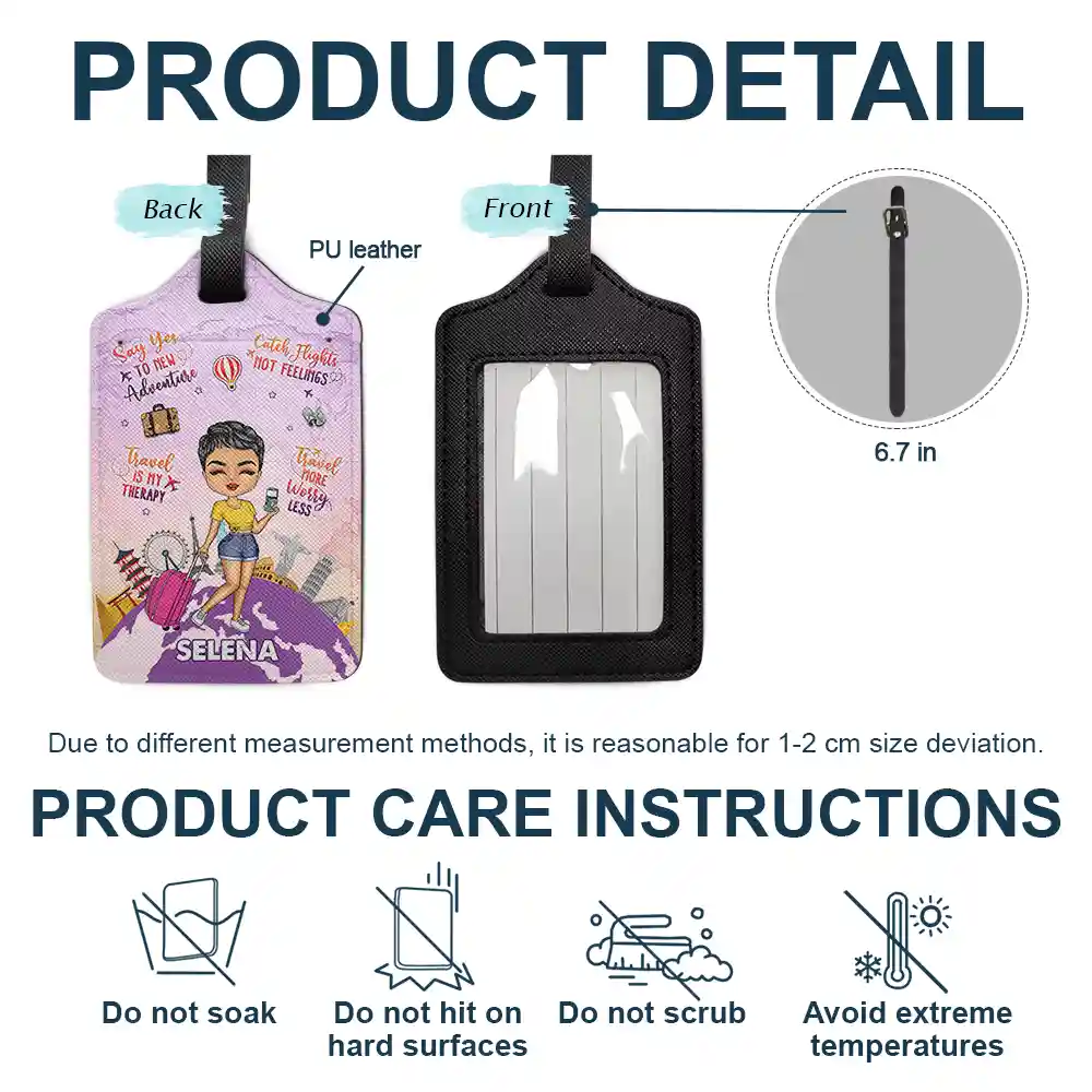 Travel More Worry Less - Personalized Luggage Tag - Image 4