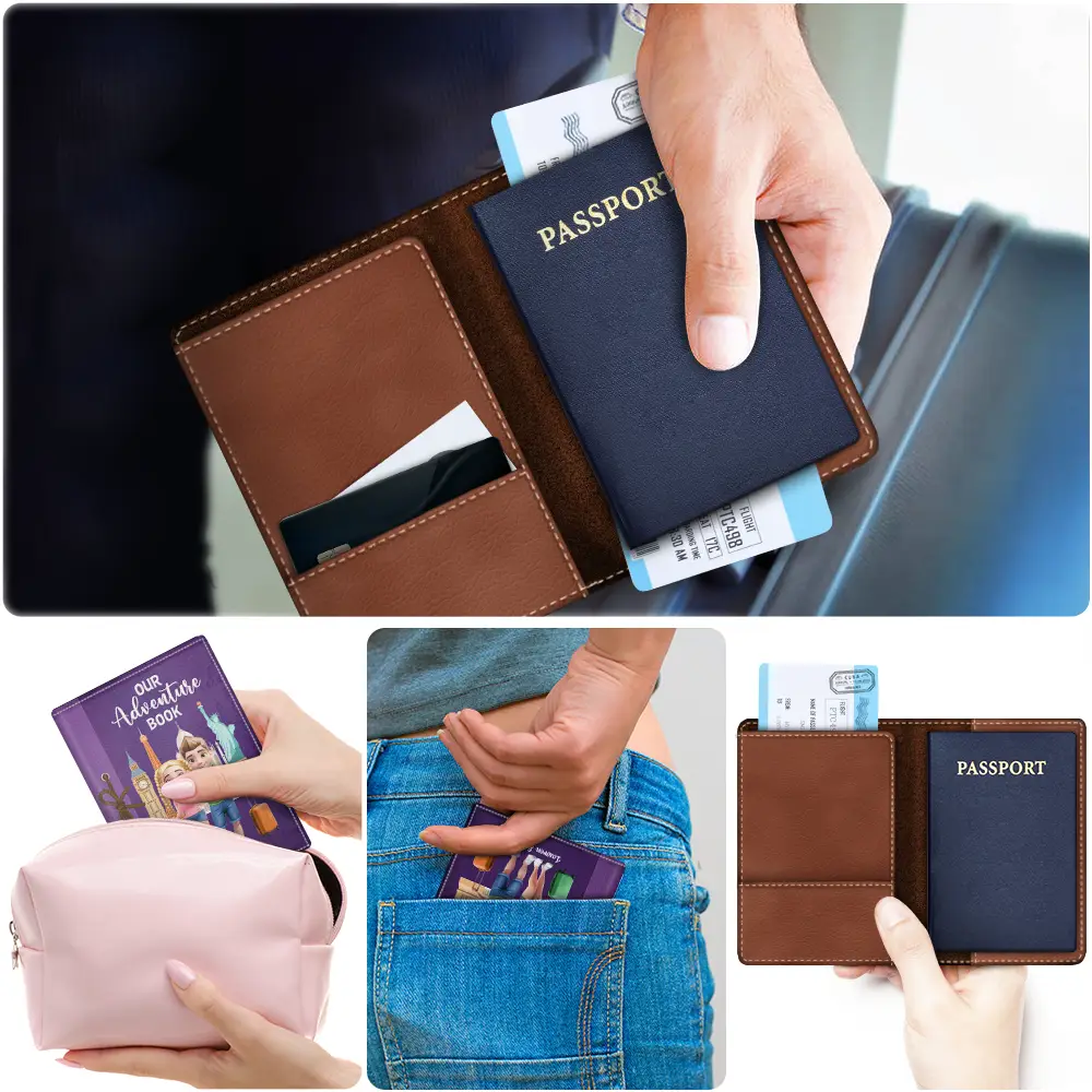 Travel Our Adventure Book 3D Effect - Personalized Passport Cover, Passport Holder - Image 3