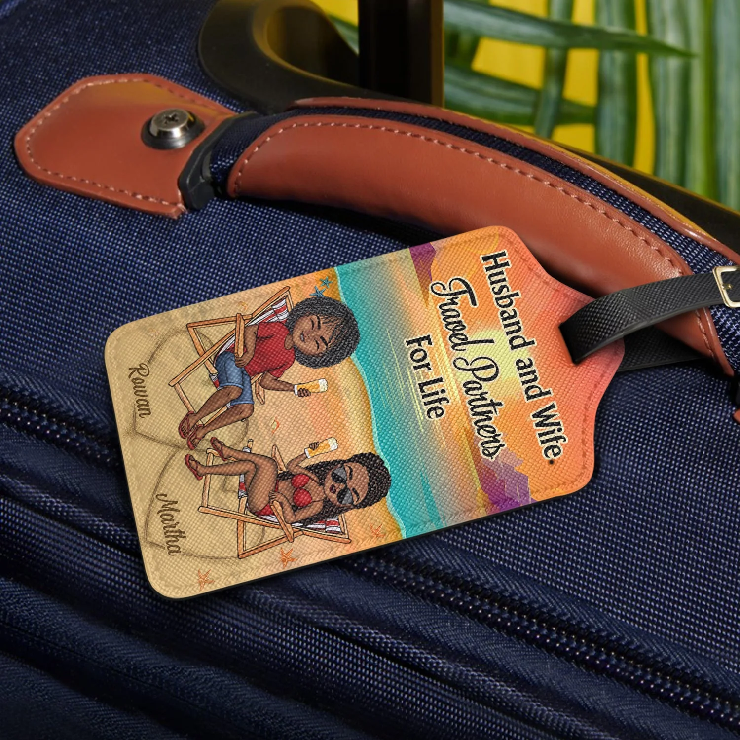 Travel Partners For Life - Gift For Travel Couples - Personalized Luggage Tag - Image 2