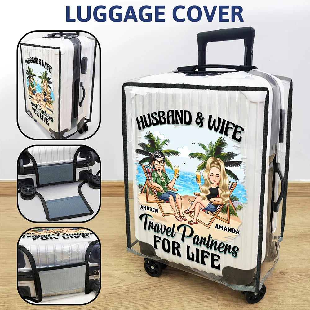 Travel Partners For Life - Personalized Clear Luggage Cover - Image 3