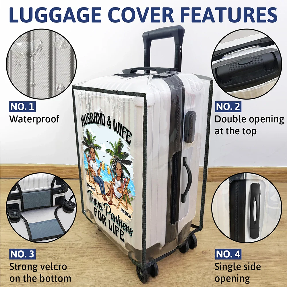 Travel Partners For Life - Personalized Clear Luggage Cover - Image 4