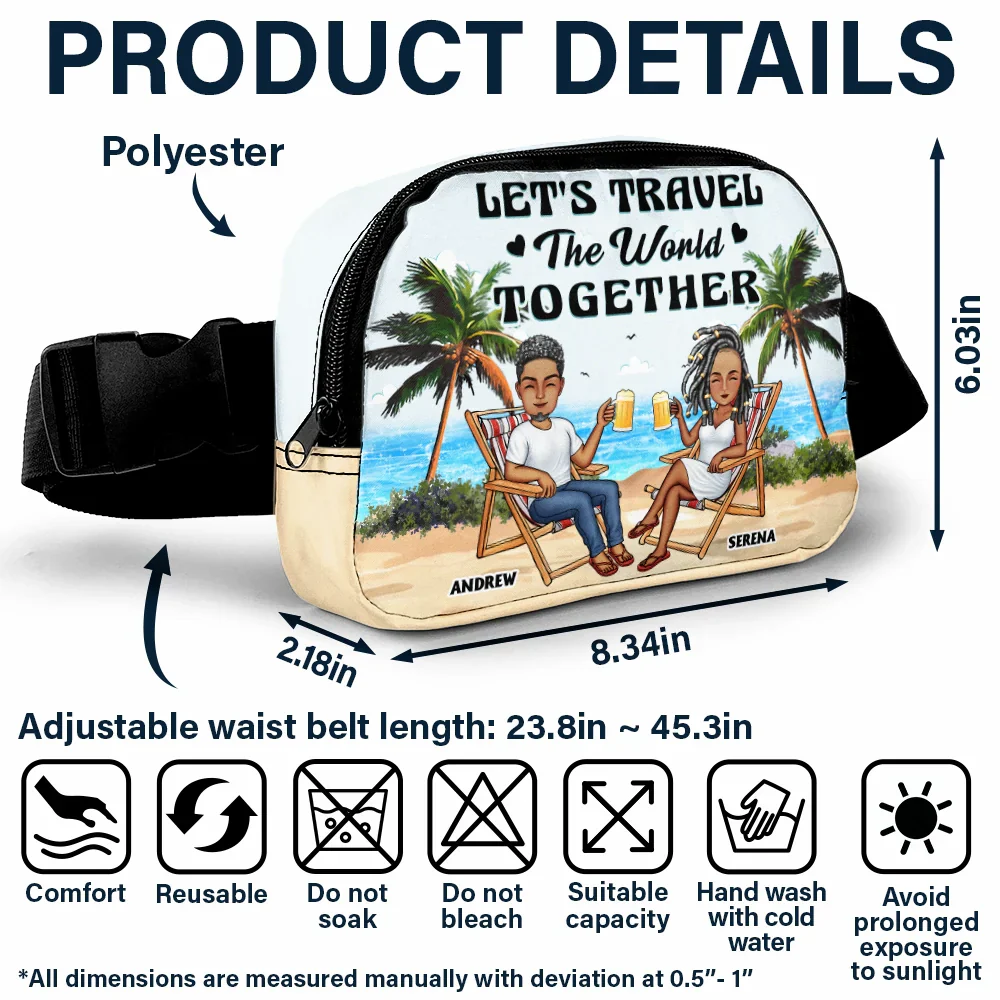 Travel Partners For Life - Personalized Crossbody Belt Bag - Image 6