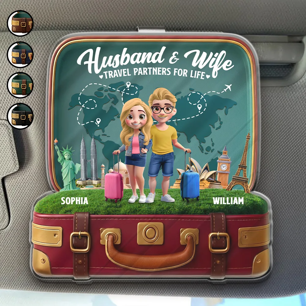 Travel Partners For Life - Personalized Custom Shaped Acrylic Car Visor Clip
