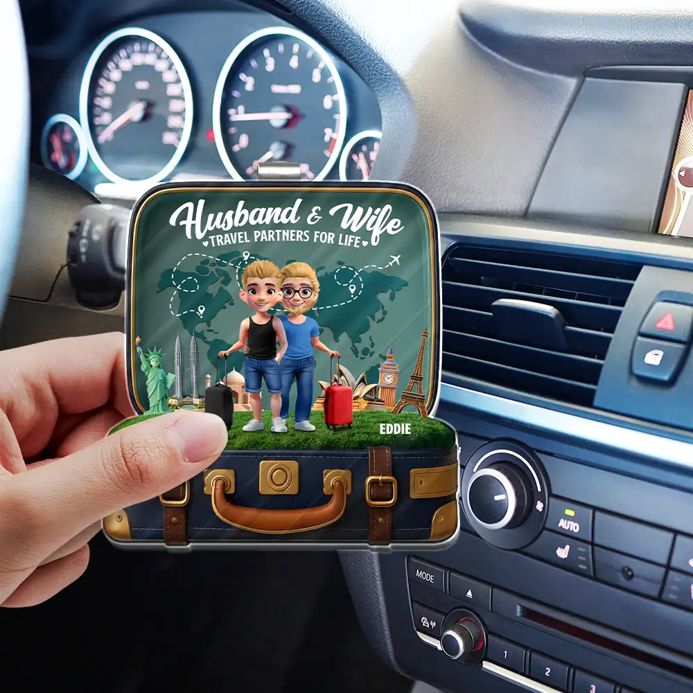 Travel Partners For Life - Personalized Custom Shaped Acrylic Car Visor Clip - Image 3