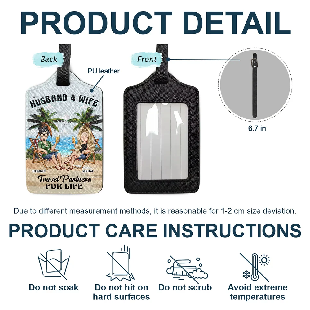 Travel Partners For Life - Personalized Luggage Tag - Image 4